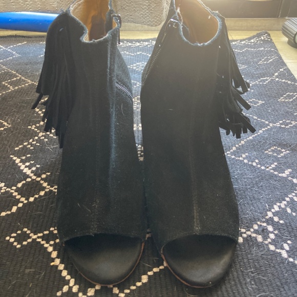 Black open toe Kenzie booties size 9 - Picture 2 of 5